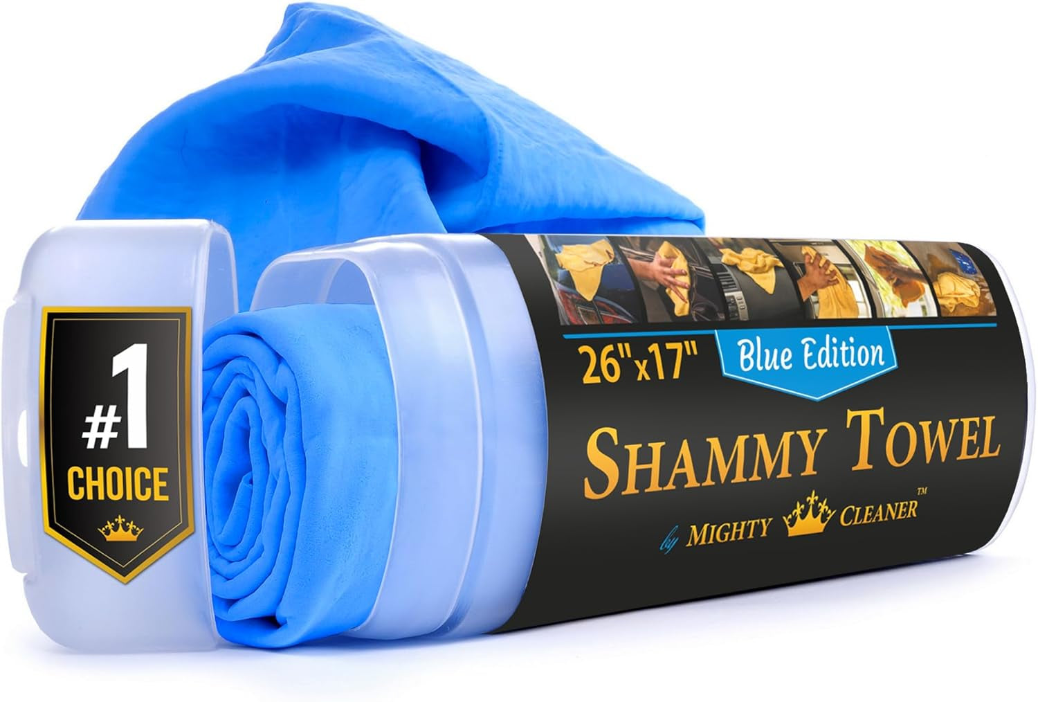 Premium Shammy Cloth for Car Drying - 26”X7” - Super Absorbent Chamois Towel for Car - Scratch-Free, Reusable & Soft