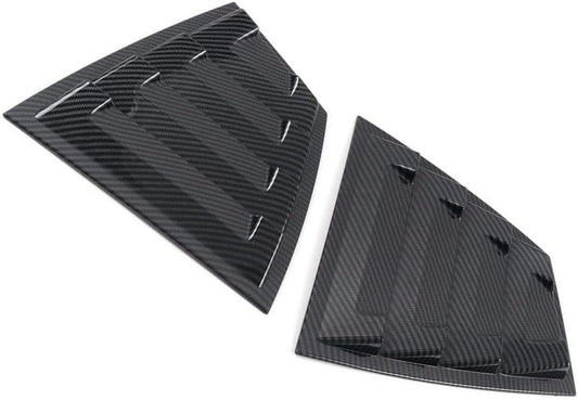 Rear Side Window Louvers Compatible with Subaru WRX STI 2015-2021 Scoop Shades Cover Blinds Air Vent (Carbon Fiber Style)