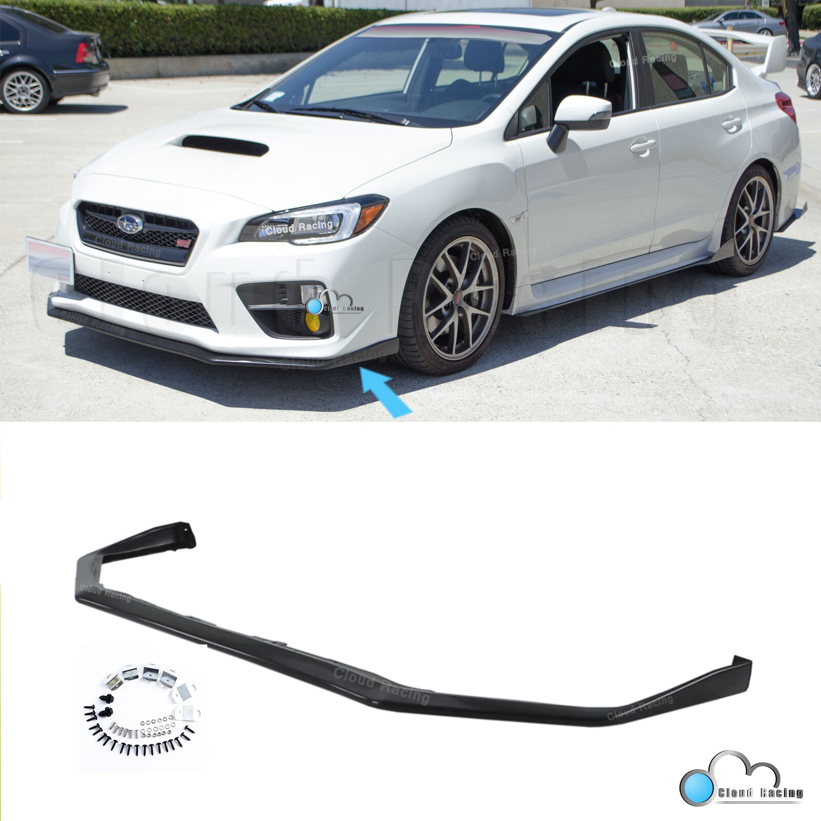 1Pc for 15-21 Subaru WRX STI V-Limited Style Front Bumper Lip Splitter Urethane