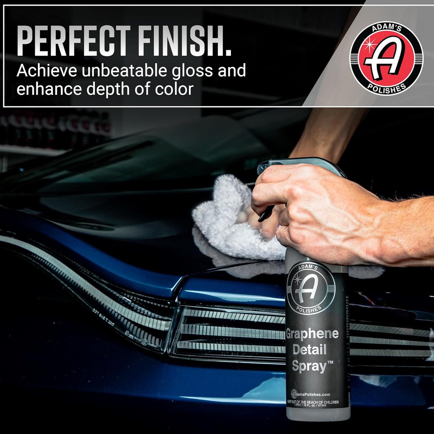 Adam’S Graphene Detail Spray (16 Fl Oz) - Extend Protection of Waxes, Sealants, & Coatings | Waterless Detailer Spray for Car Detailing | Clay Bar, Drying Aid, Add Ceramic Graphene Protection