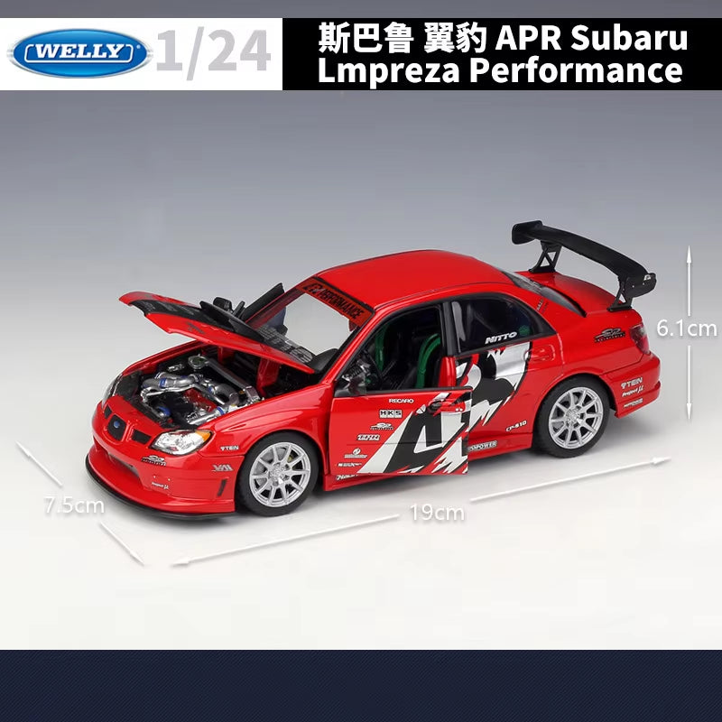 1:24 APR Subaru Lmpreza Performance Alloy Car Model Diecasts Metal Toy Car Model Simulation Collection Childrens Toy Gifts