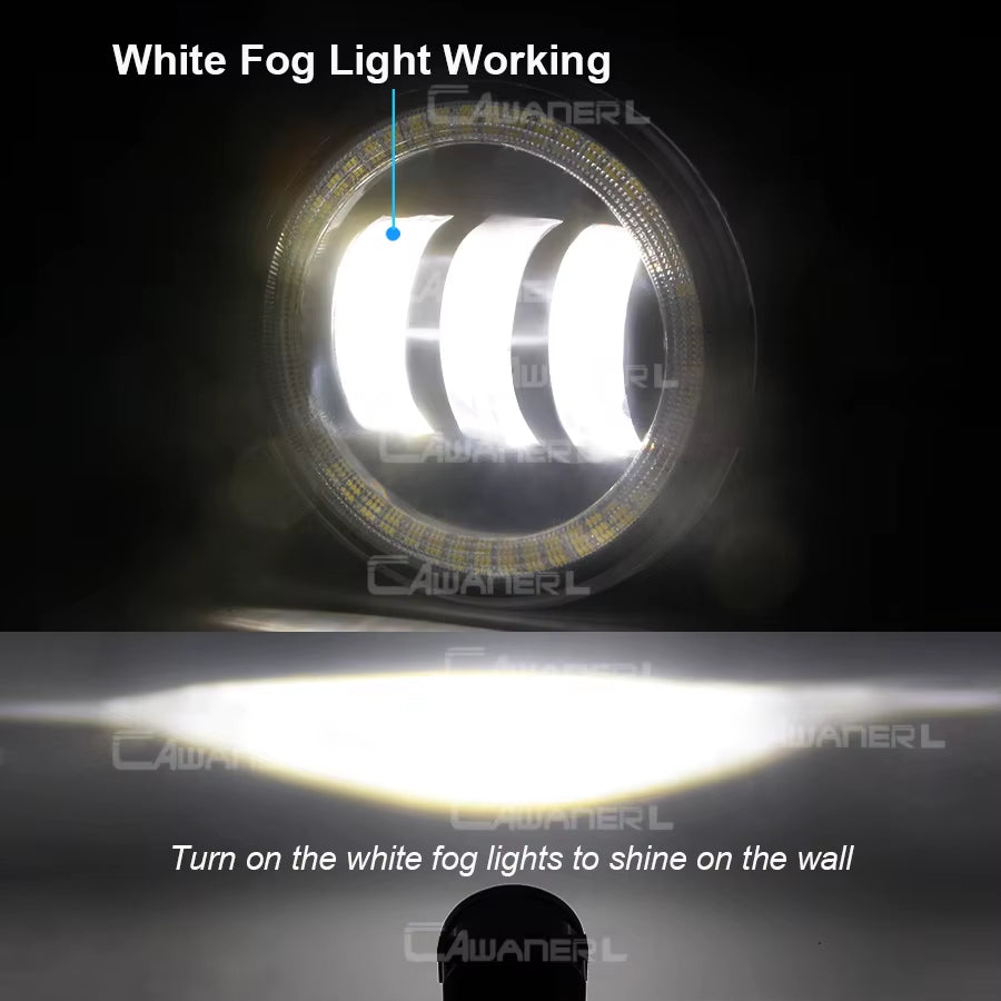 Car Adjustable LED Angel Eye Fog Light Daytime Running Lamp DRL H11 2 Pieces for Subaru WRX STI 2015 2016 2017 2018 2019 2020