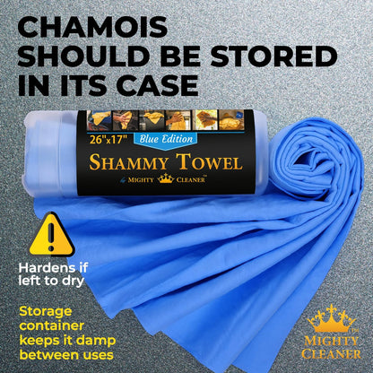 Premium Shammy Cloth for Car Drying - 26”X7” - Super Absorbent Chamois Towel for Car - Scratch-Free, Reusable & Soft