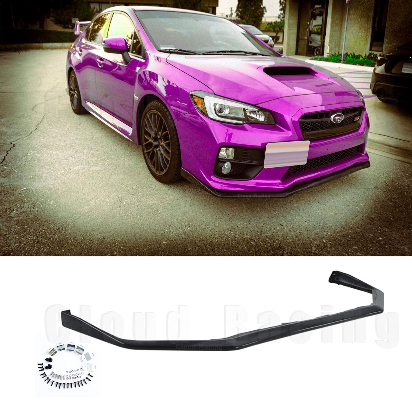 1Pc for 15-21 Subaru WRX STI V-Limited Style Front Bumper Lip Splitter Urethane