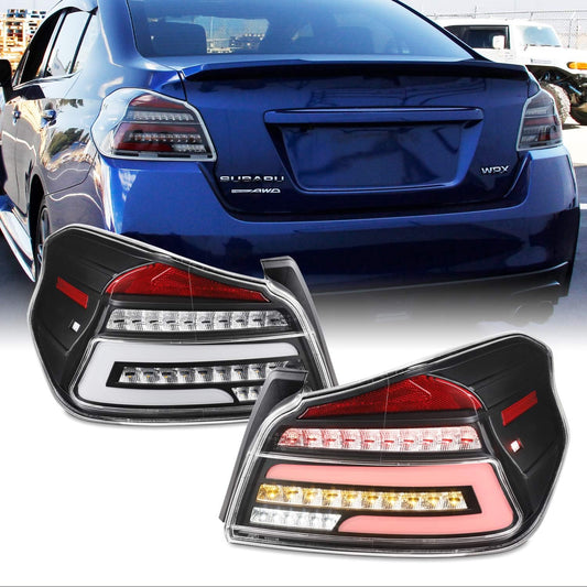 - for 2015-2021 Subaru WRX/WRX STI FULL LED Light Tube Black Housing Tail Brake Light Lamp