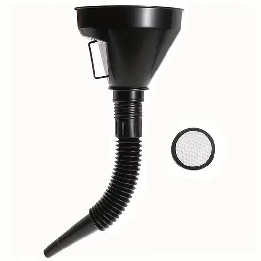 1 Pc Multi Functional Flexible Automotive Fuel Funnel: Spill-Proof Refueling & Oil Changing Tool with Wide Mouth & Handle