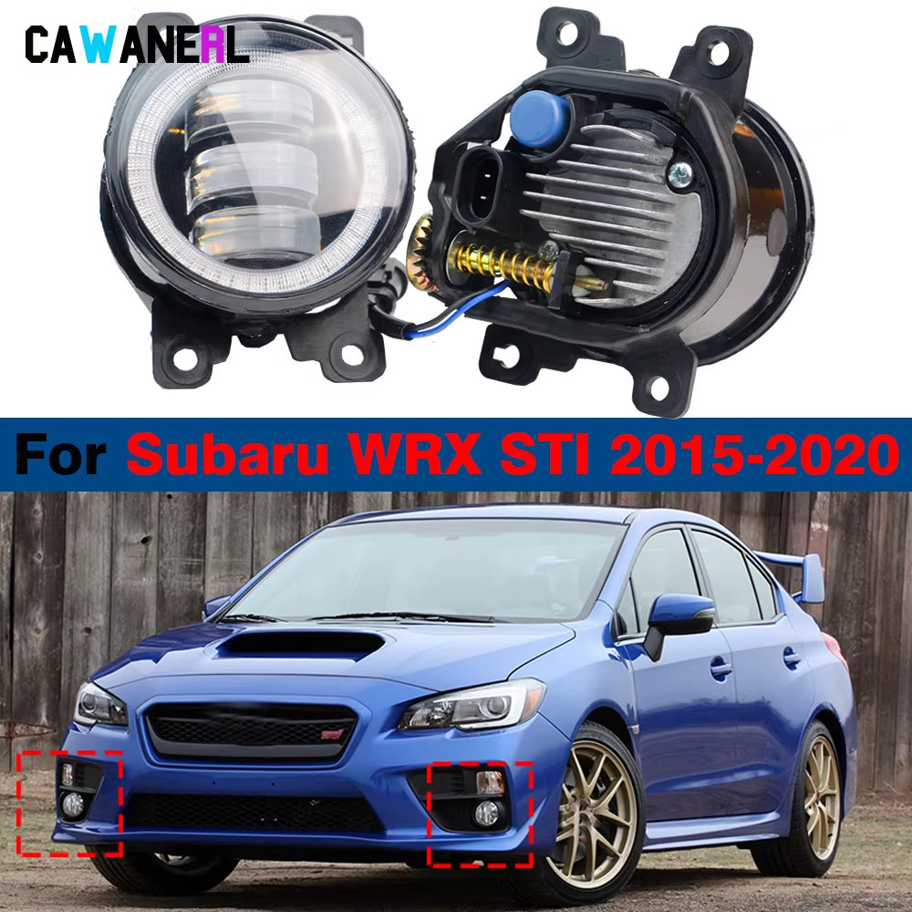 Car Adjustable LED Angel Eye Fog Light Daytime Running Lamp DRL H11 2 Pieces for Subaru WRX STI 2015 2016 2017 2018 2019 2020